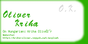 oliver kriha business card